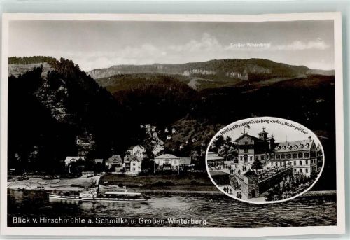 Grosser Winterberg Hotel auf dem Großen Winterberg Schmilka mit Elbschifffahrt