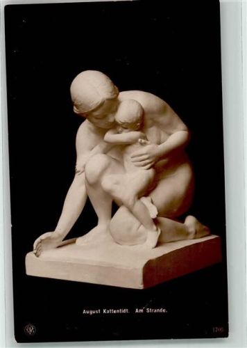 Mutter mit Kind Am Strande von August Kattentidt NPG Nr.1705