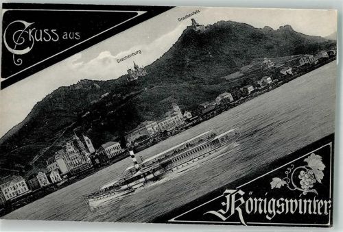 Königswinter Drachenburg Drachenfels Raddampfer