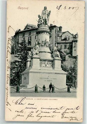 Genova 1909 Denkmal Christoph Kolumbus