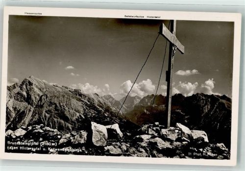 Mittenwald Gipfelkreuz Brunnsteingipfel Huber Postkarte