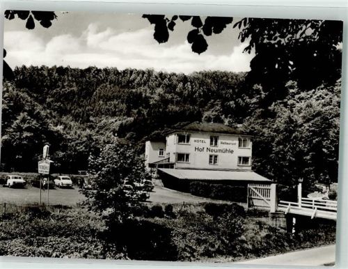 65326 W6209 Michelbach , Untertaunuskr Foto AK Hotel Restaurant Gasthaus Hof Neumühle Auto Stückzahlkarte