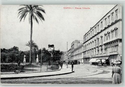 Napoli Piazza Vittoria Pferdestraßenbahn Straßenbahn