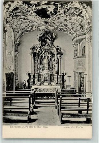 Kandern 1910 Schloss Bürgeln Kirche Innenansicht