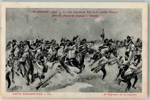 Marengo 1915 Das 2. Kürassierregiment erbeutet während der Schlacht von Marengo im Jahr 1800 feindliche Fahnen
