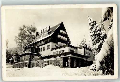 Zelezná Ruda 1939 Foto AK Hotel Rixi Winter