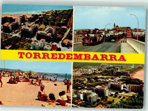 Torredembarra 1974 Schwimmbad Strand Fliegeraufnahme