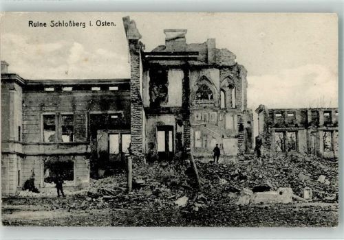 Pillkallen 1917 Ruine Schlossberg Feldpost WK I Masch.Gew.-Komp. Res.Inf. Regiment 260