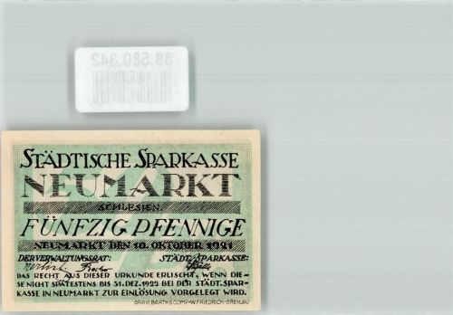 Neumarkt in Schlesien 50 Pfennig