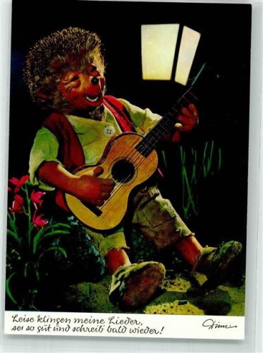 Leise klingen meine Lieder sei so gut und schreib bald wieder! Mecki spielt unter einer Laterne Gitarre Diehl-Film Nr.319
