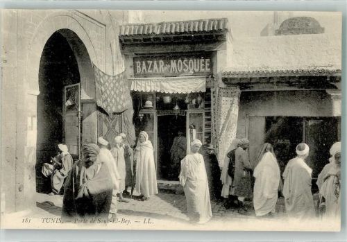 Tunis Handlung Tracht Porte de Souk-el-Bey