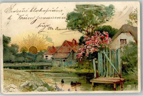1902 Landschaft Enten Sonnenschein Serie IV Nr.29115