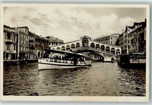 Venezia 1934 Ponte di Rialto Fahrgastschiff
