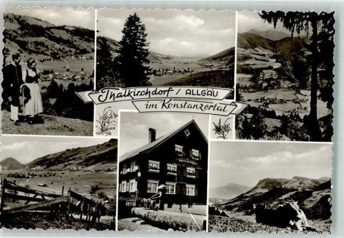 87534 W8974 Thalkirchdorf Foto AK Tracht Gasthaus