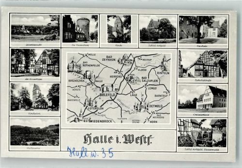 Halle Ravensburg Kirche Schloss Holtfeld Kreishaus Bahnhofstraße Kreissparkasse Wassermühle