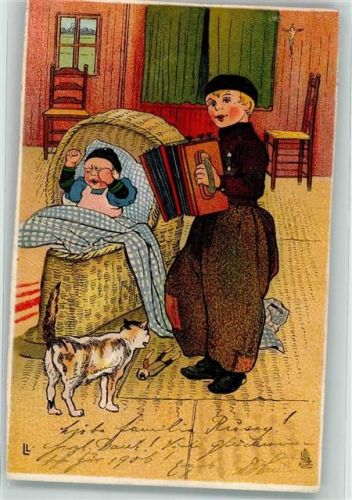 Kleine Holländer Series 1379 Tracht Akordeon Wiege Katze