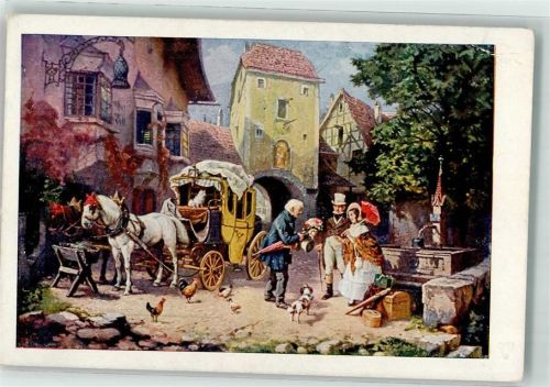 sign. Frank Josef Paar Hund Hühner FRG Nr.4338 Serie 233