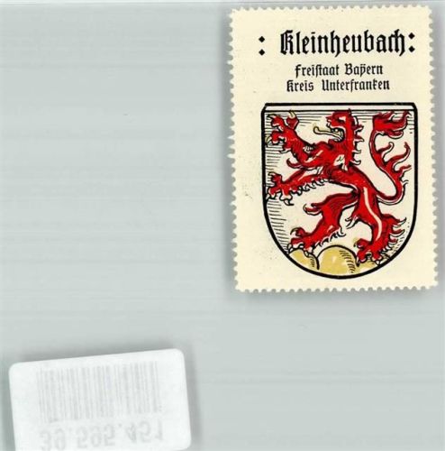 63924 W8764 Kleinheubach Gebrauchsspuren Vignette Wappen Löwe Rot Gold Freistaat Bayern Kreis UNterfranken Kaffee Hag