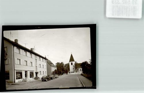 Buchloe Hindenburgstraße mit Hoffnungskirche Foto Original aus Archiv eines Ansichtskartenverlags Ort handschriftlich