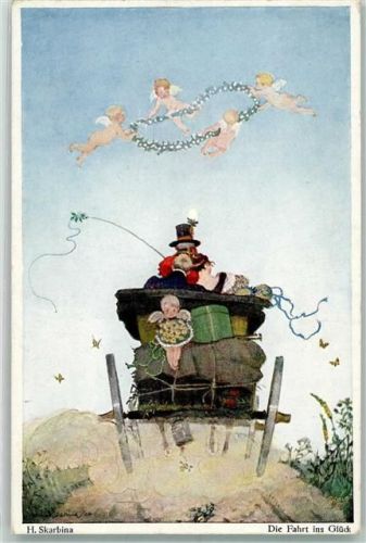 Die Fahrt ins Glück Engel Primus Postkarte No.6007