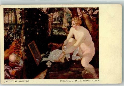 Wien sign. Tintoretto Susanna und die beiden Alten in der KuK Gemäldeglerie