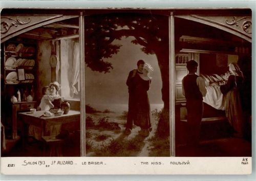 1916 sign. Alizard J.P. Der Kuss Kind Nr.2121