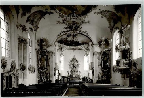 Thannhausen Kirche Maria Vesperbild Inneres Ort handschriftlich Foto Original aus Archiv eines Ansichtskartenverlags