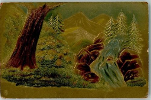Wald Landschaft Lithographie