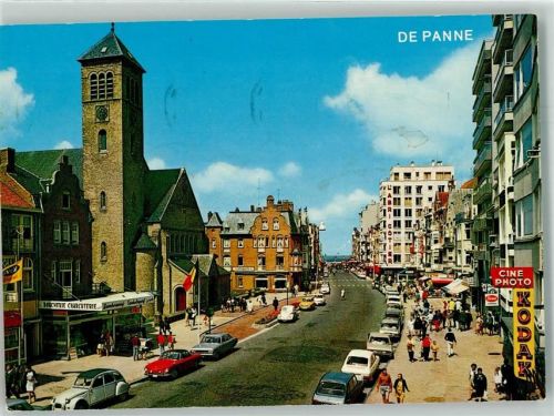 De Panne 1974 Kirche Notre Dame Auto Oldtimer Handlung Foto Kodak