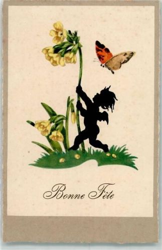 Schmetterling Blume Scherenschnitt Bonne Fete Verlag Erika Nr.2084