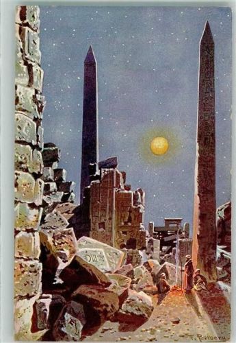 Karnak Obelisken Mondschein