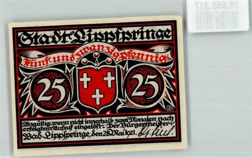 Bad Lippspringe 1921 25 Pfennig Wald-Naturtheater