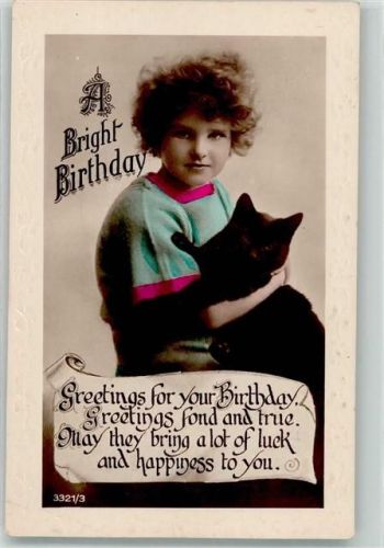 Mädchen Schwarze Katze