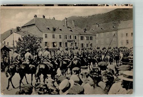 1914 Feldpost WK I Abmarsch Französische Jäger zu Pferde Juli 1914