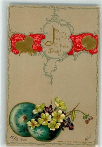 1900 Schlüsselblume Veilchen Lithographie