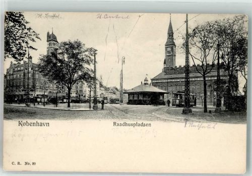 Kopenhagen Rathausplatz Straßenbahn