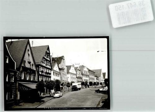 Günzburg Straße LKW Auto Fachwerkhaus Ort handschriftlich Foto Original aus Archiv eines Ansichtskartenverlags