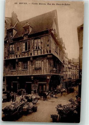 Rouen Marktszene rue des Eaux-de-Robee