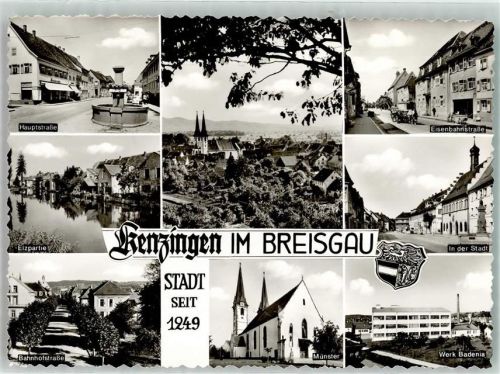 Kenzingen Hauptstraße Kirche Eisenbahnstraße Elzpartie Bahnhofstraße Münster Werk Badenia Wappen