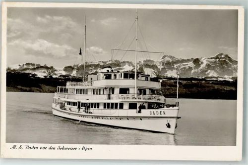 M.S. Baden vor den Schweizer Alpen