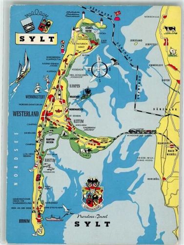 Westerland 1964 Landkarte Sylt