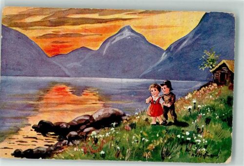 1919 Kinder Tracht Hast du mich lieb WB SS Nr.5219 Künstlerkarte