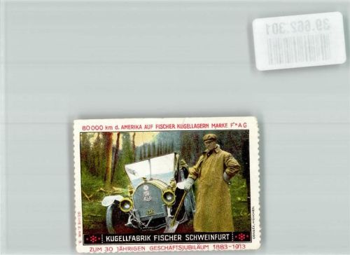 Schweinfurt 1883 - 1913 Kugel Fabrik Fischer Oldtimer 30 jähriges Geschäftsjubiläum Serie 2 Nr. 3