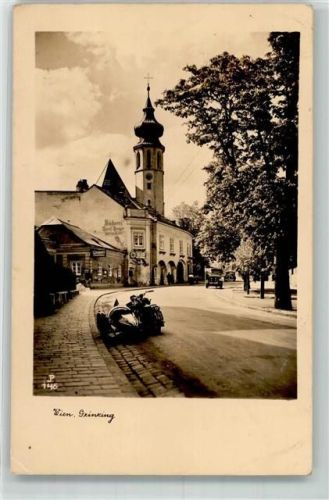 Wien Beiwagen Kirche LKW Grinzing