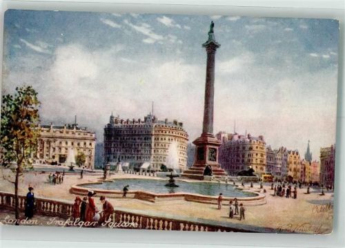 London Trafalger Square Denkmal sign. Oilette Serie 7968