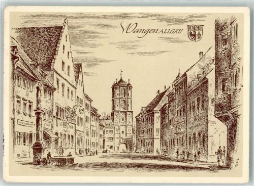 Wangen Ravensburger Tor Frauentor Brunnen Wappen Ludwig Schäfer Grohe Württembergische Städtebilder aus alten und neuen Tagen