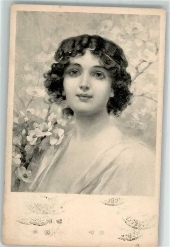 1909 Nr. 271 Junge Frau zwischen blühenden Zweigen