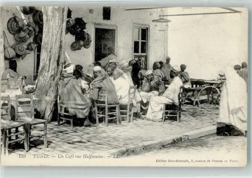 Tunis 1911 Cafe Tracht Rue Halfaouine