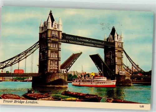 London 1969 Tower Bridge Motorschiff