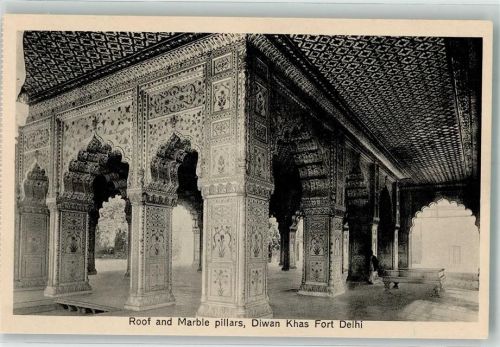 Neu Delhi Roof and Marble pillars Diwan Khas fort